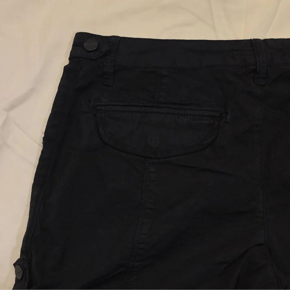 Sanctuary Women's Black Solid Chino Shorts 28 Flat Front Pockets Button #98